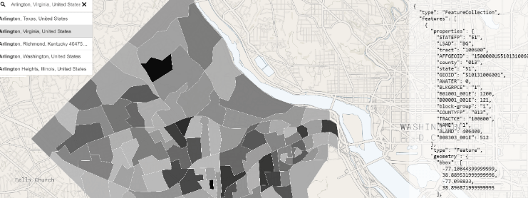 Example of citysdk being used dynamically in mapbox