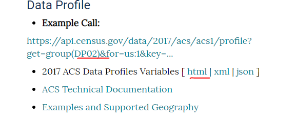 Data Profile section of the page, with DP02 underlined relating profile prefix we are looking for